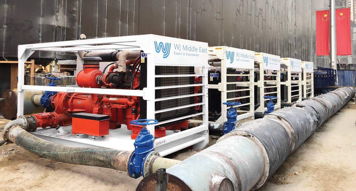 WJ Groundwater pumps performing pipeline flushing