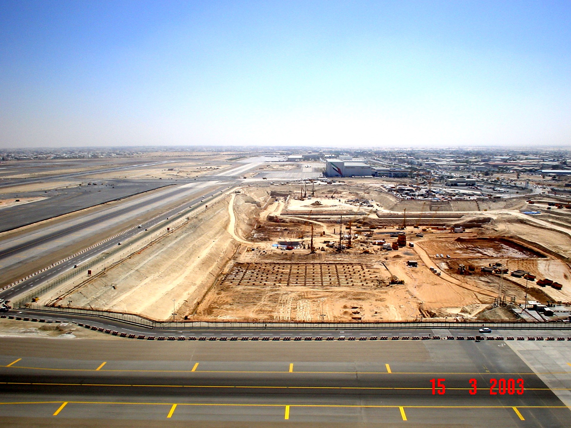 Dubai International Airport-DIP T3 excavation from ATC Tower
