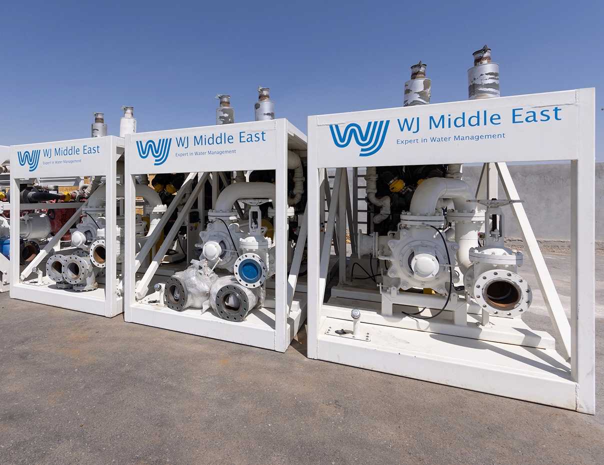 Industrial water management equipment from WJ Middle East for efficient water solutions in the Middle East region, showcasing advanced pump systems and water treatment technology.