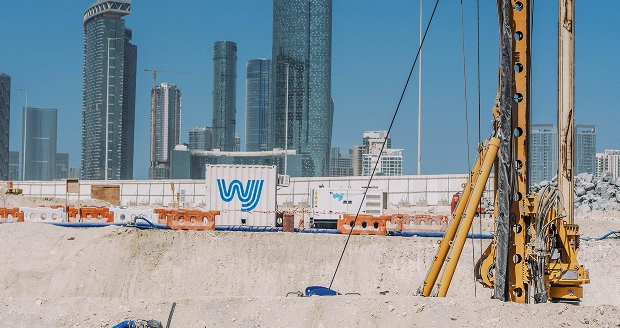 Comprehensive Dewatering Solutions - Construction site showcasing WJ Middle East's involvement in large-scale well drilling.