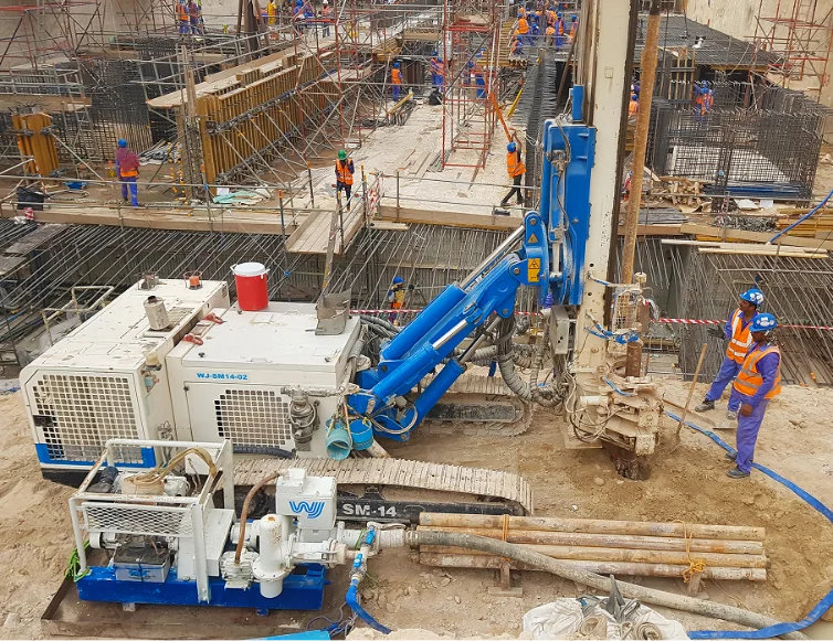 Well Drilling - Machine drilling on construction site