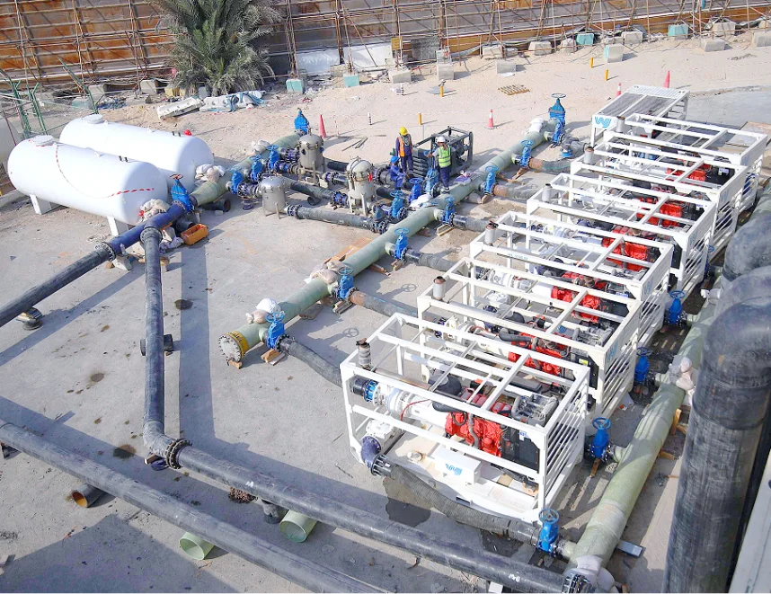 Pipeline Flushing - Pumps flushing pipelines