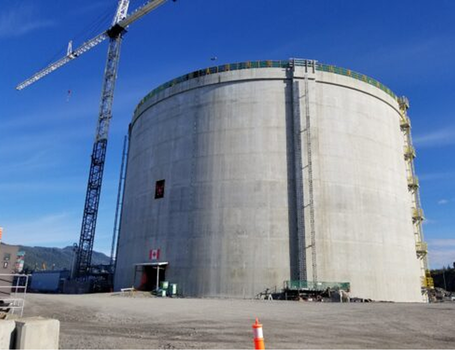 Tank Hydrotesting - Big tank on construction site